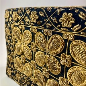 Hand-Beaded Velvet Clutch